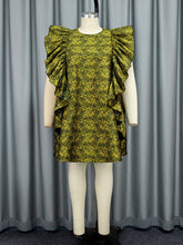 Minivestidos de talle alto, sueltos, con estampado floral, volantes, cremallera y cuello redondo